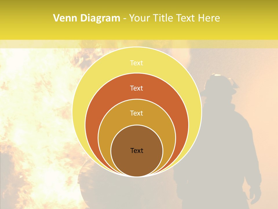 Firefighter Explosion Women PowerPoint Template