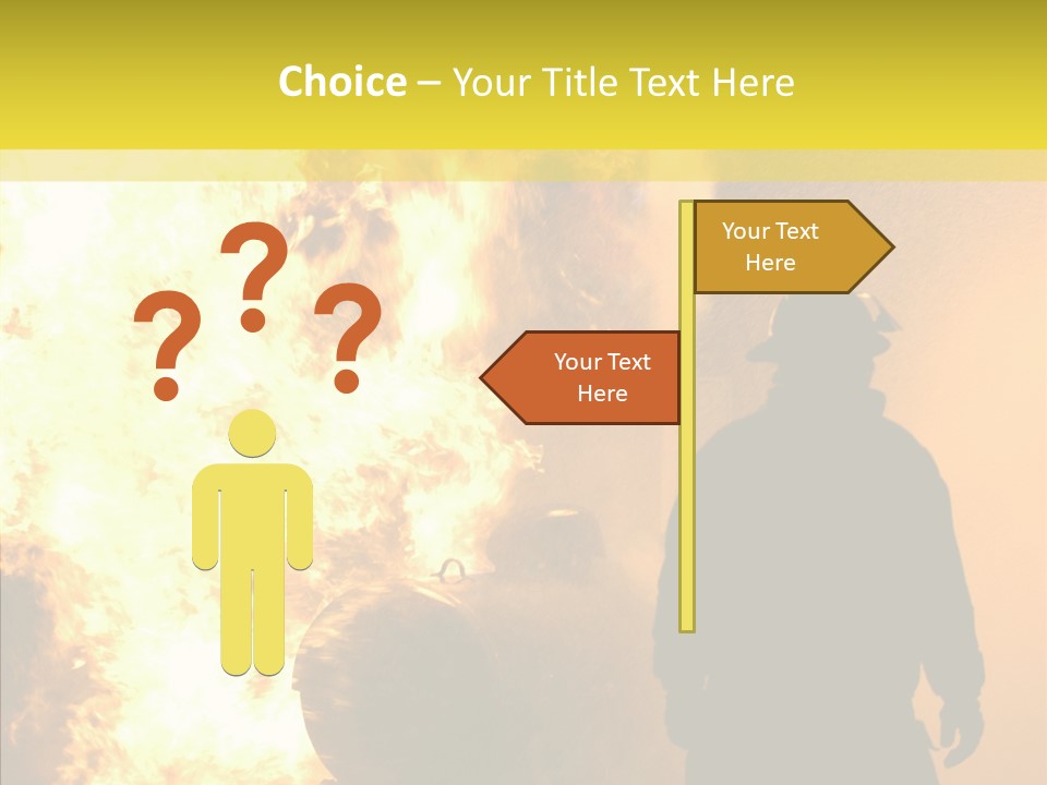 Firefighter Explosion Women PowerPoint Template