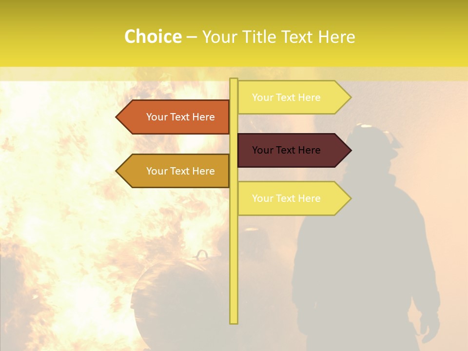 Firefighter Explosion Women PowerPoint Template
