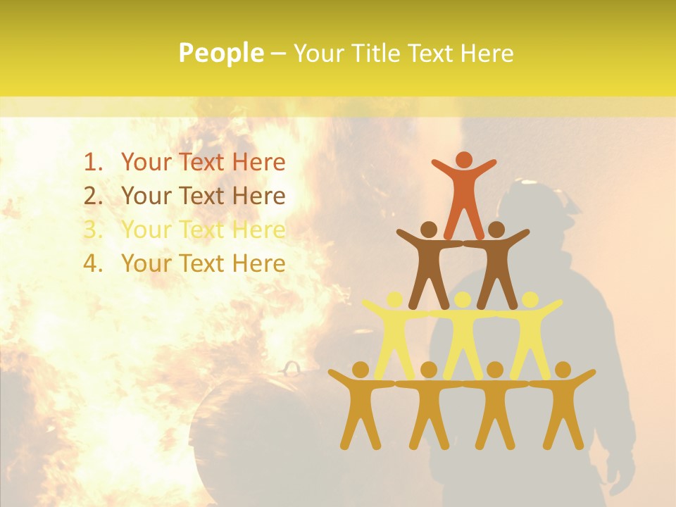 Firefighter Explosion Women PowerPoint Template