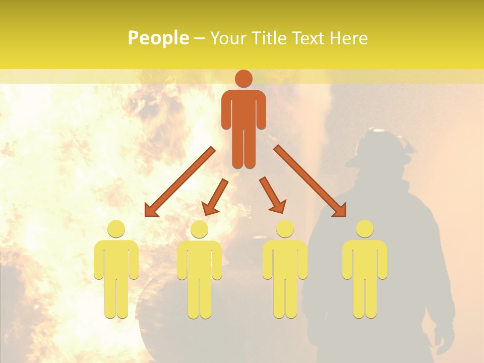 Firefighter Explosion Women PowerPoint Template