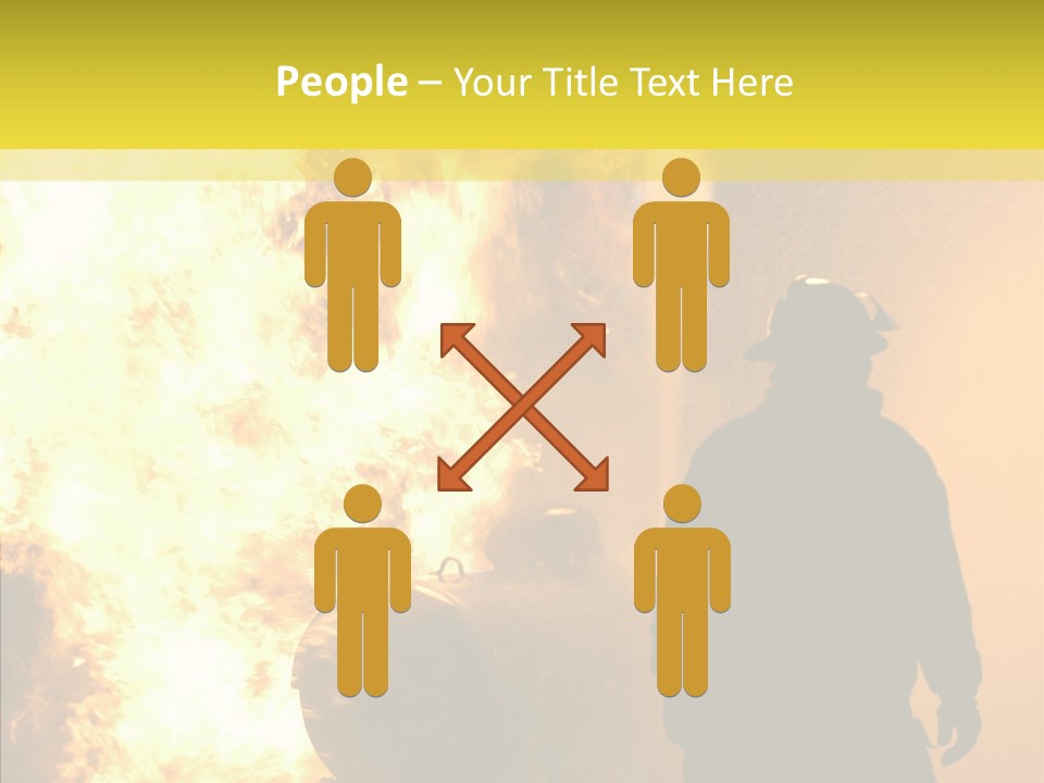 Firefighter Explosion Women PowerPoint Template