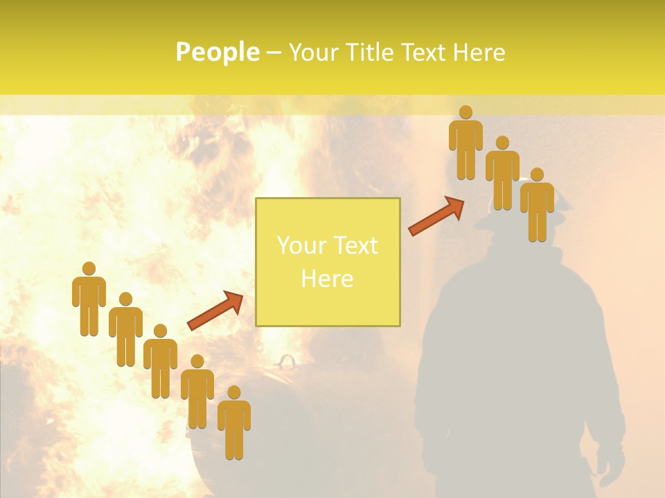 Firefighter Explosion Women PowerPoint Template