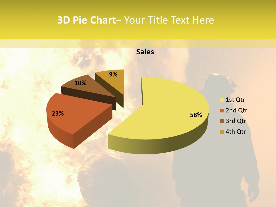 Firefighter Explosion Women PowerPoint Template