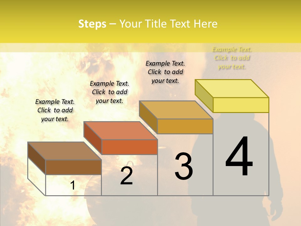 Firefighter Explosion Women PowerPoint Template