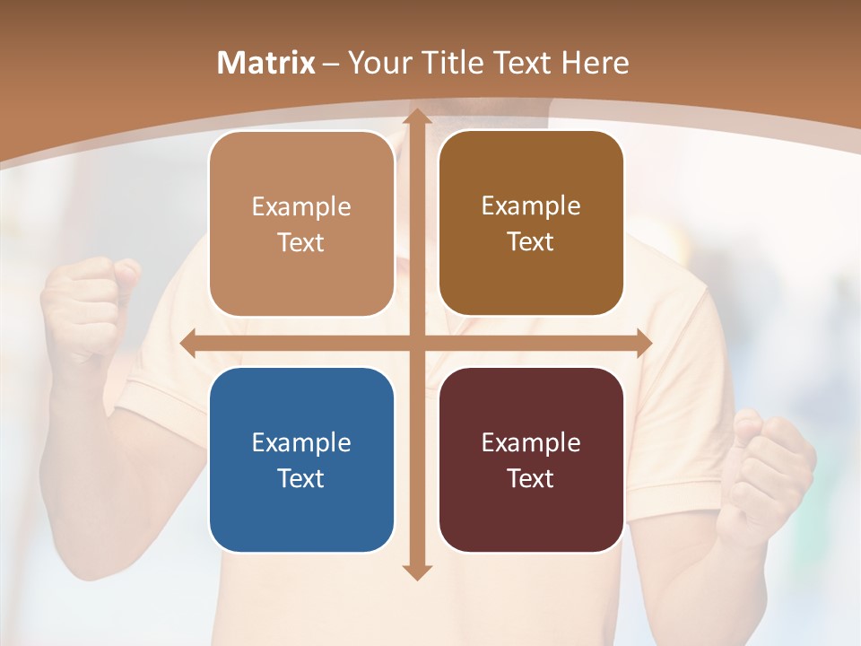 Gesture Victory Expression PowerPoint Template