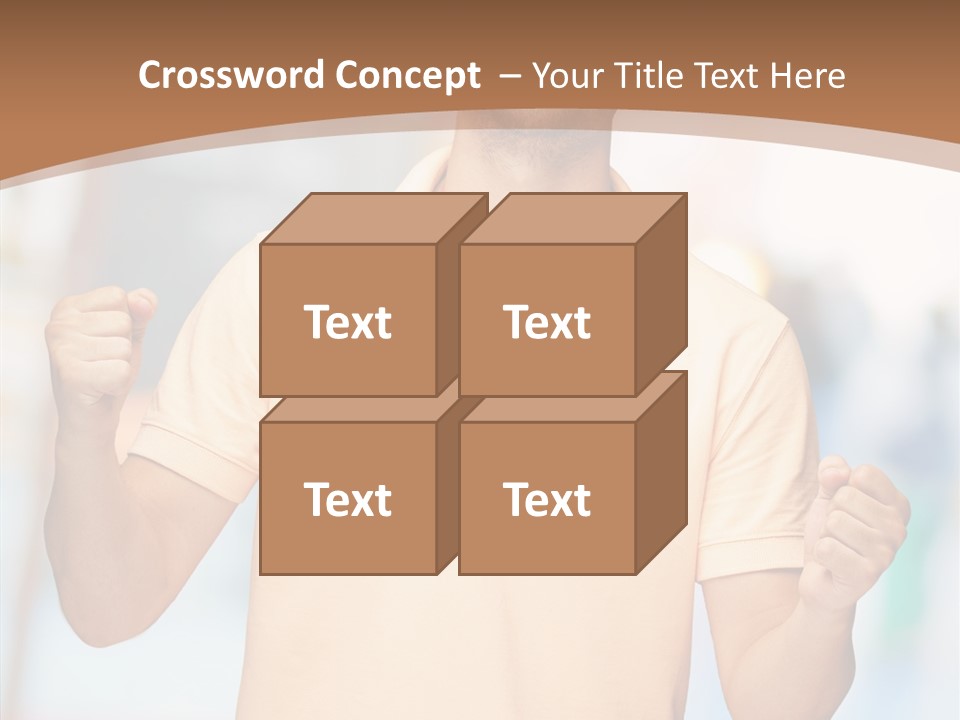 Gesture Victory Expression PowerPoint Template