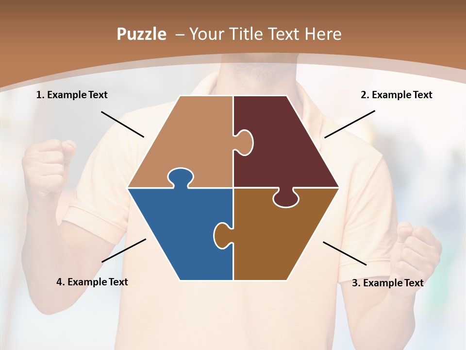 Gesture Victory Expression PowerPoint Template