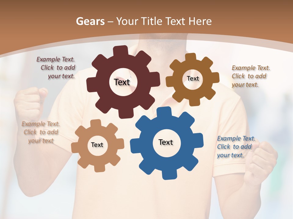 Gesture Victory Expression PowerPoint Template