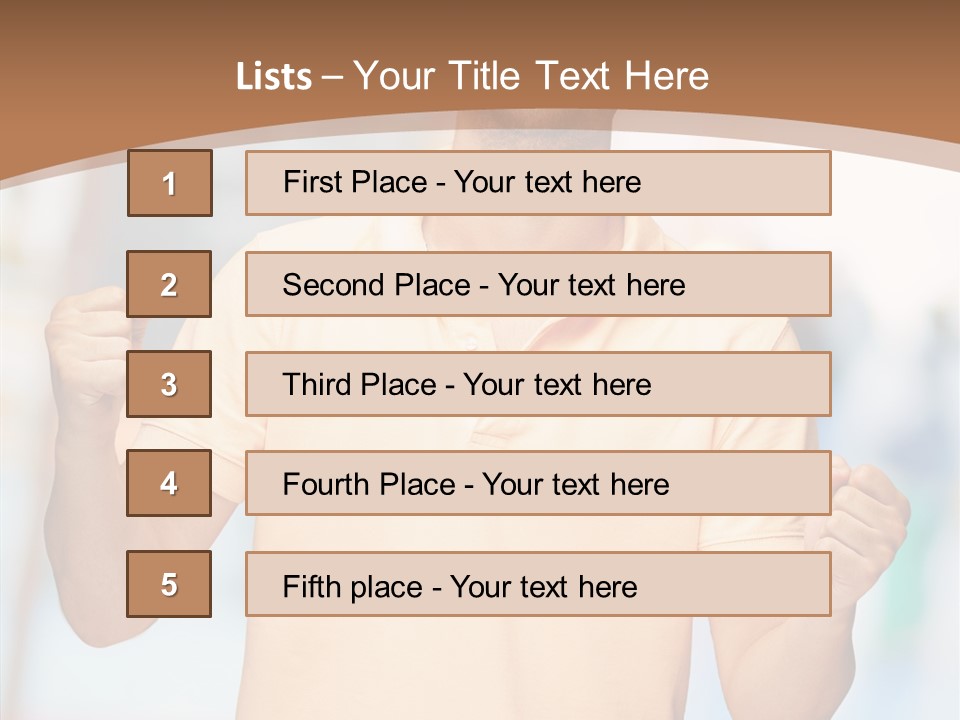 Gesture Victory Expression PowerPoint Template