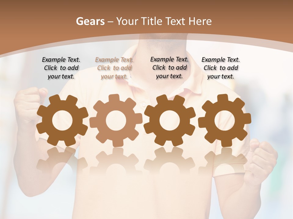 Gesture Victory Expression PowerPoint Template