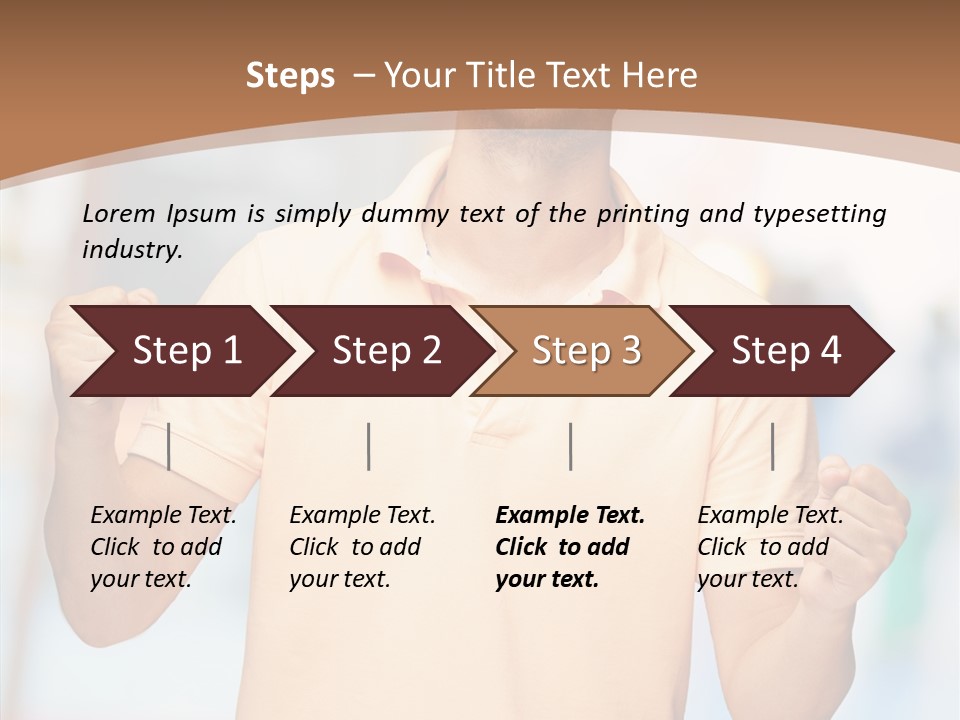 Gesture Victory Expression PowerPoint Template