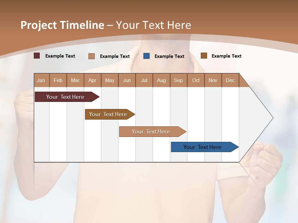 Gesture Victory Expression PowerPoint Template