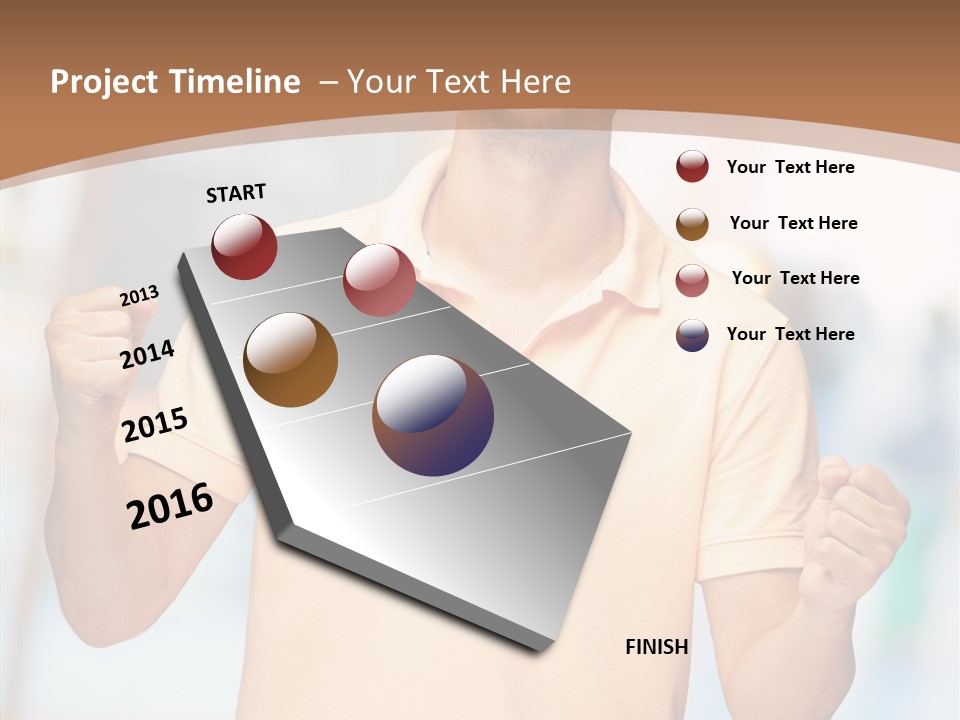 Gesture Victory Expression PowerPoint Template