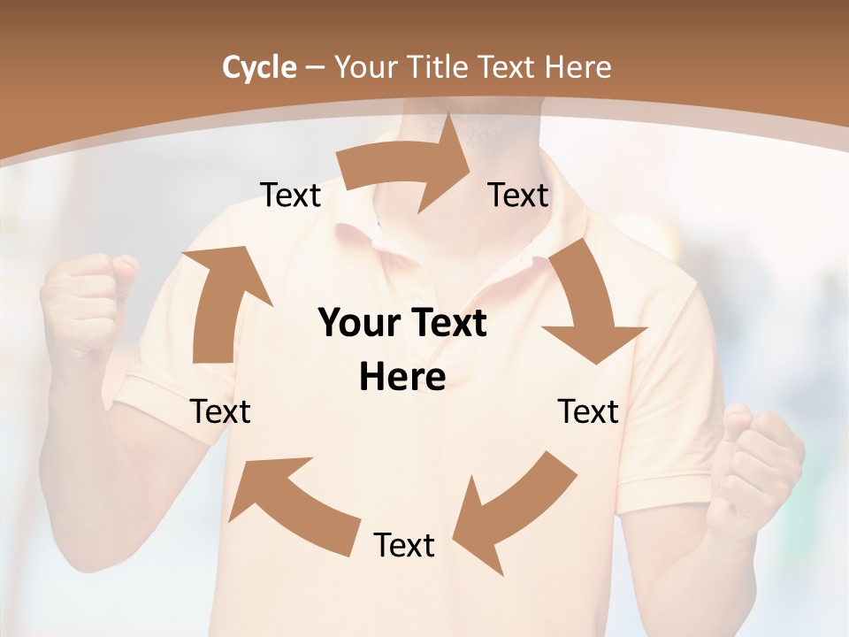 Gesture Victory Expression PowerPoint Template