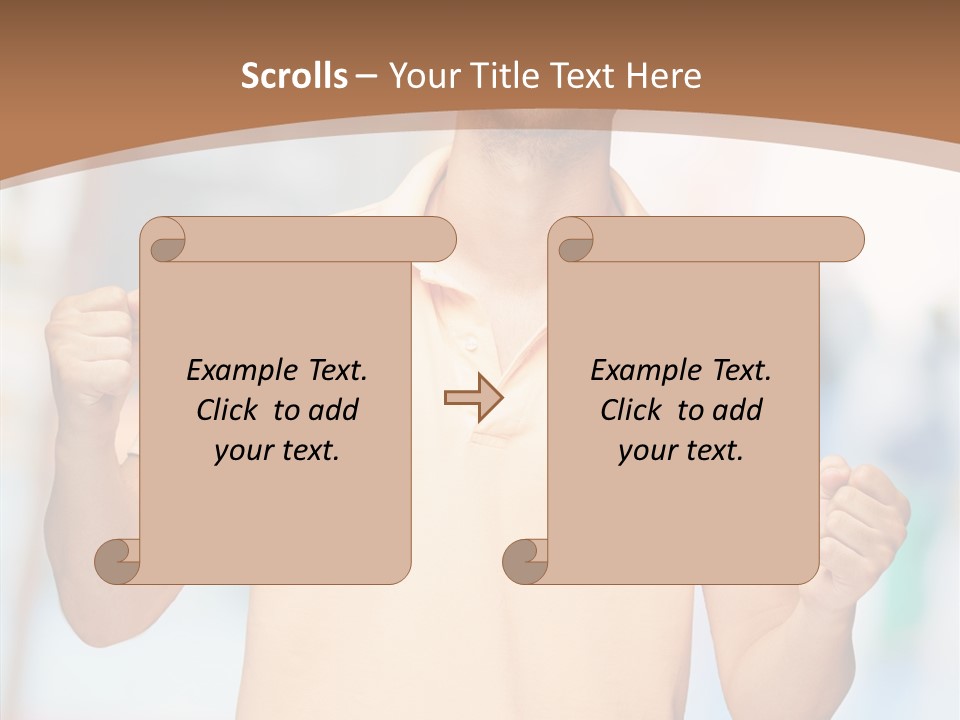 Gesture Victory Expression PowerPoint Template