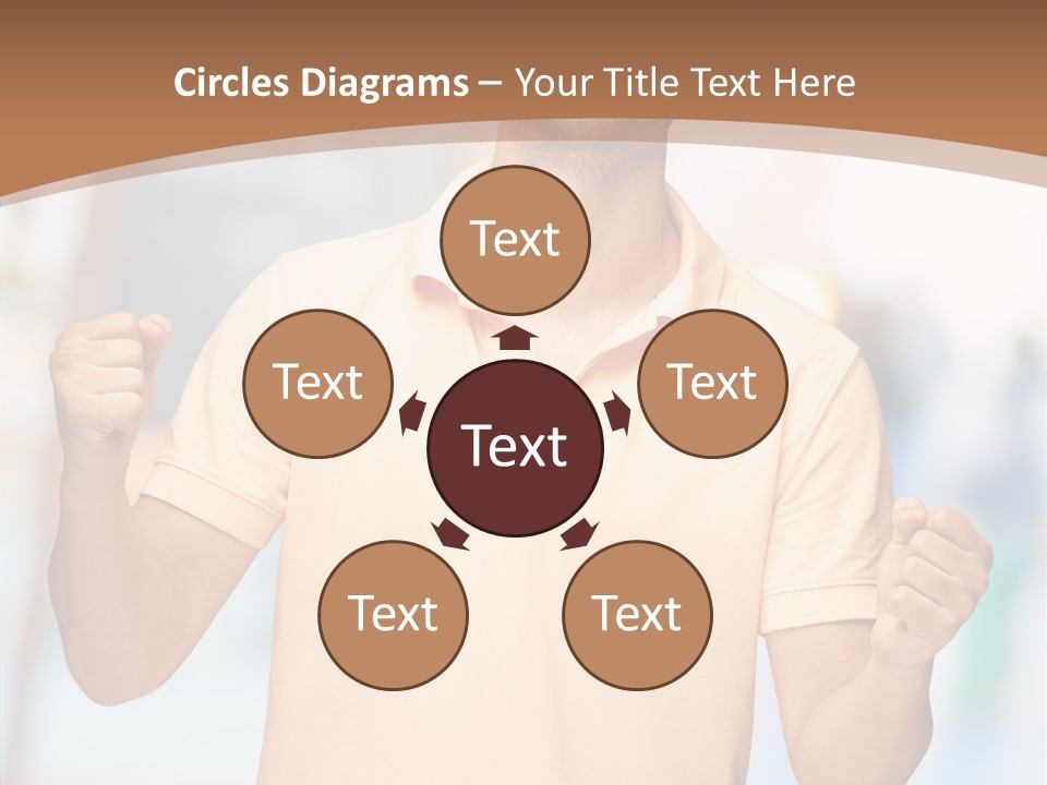 Gesture Victory Expression PowerPoint Template