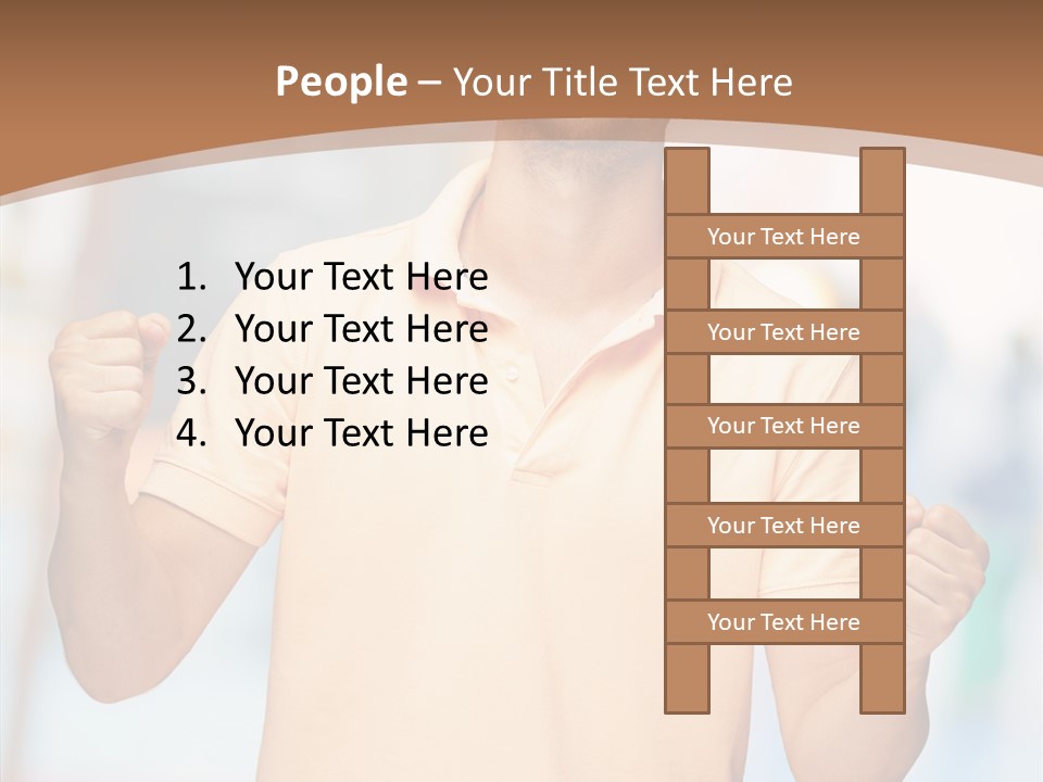 Gesture Victory Expression PowerPoint Template