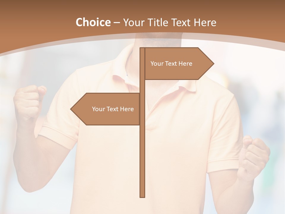 Gesture Victory Expression PowerPoint Template