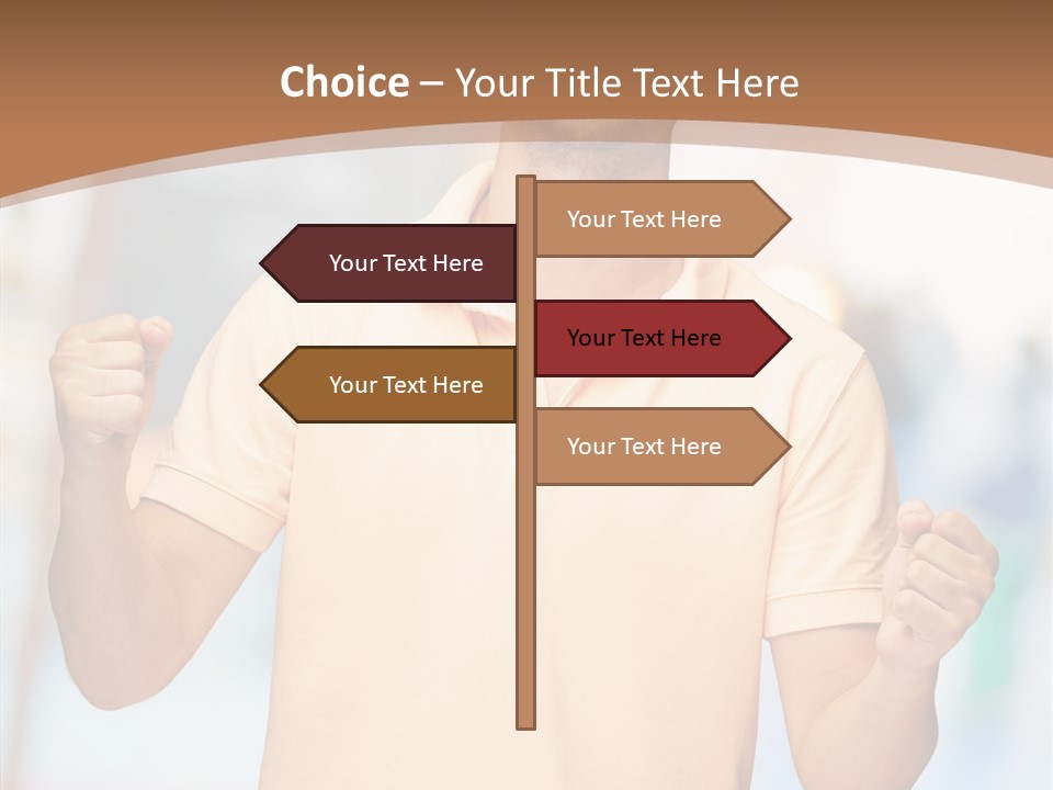 Gesture Victory Expression PowerPoint Template