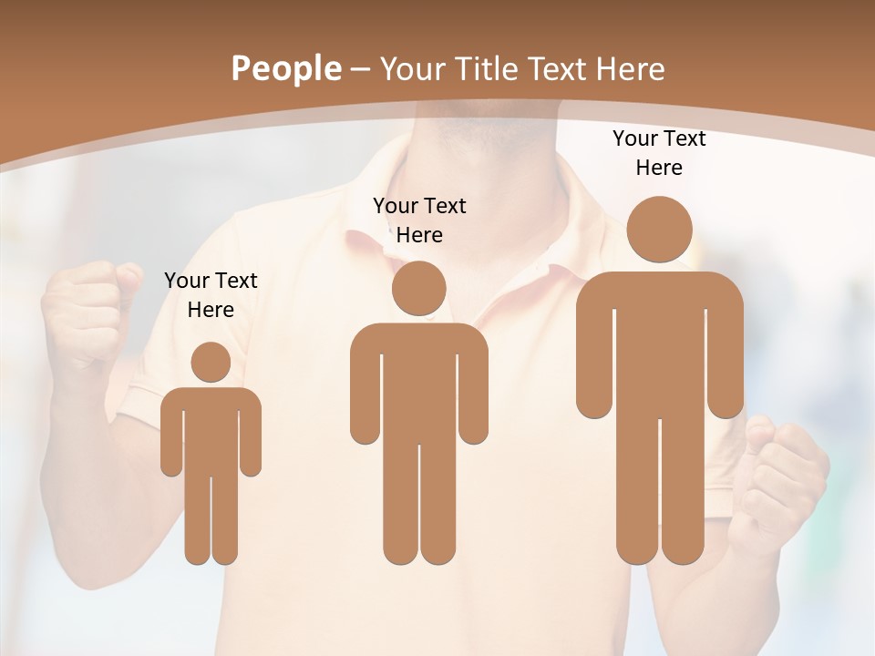 Gesture Victory Expression PowerPoint Template