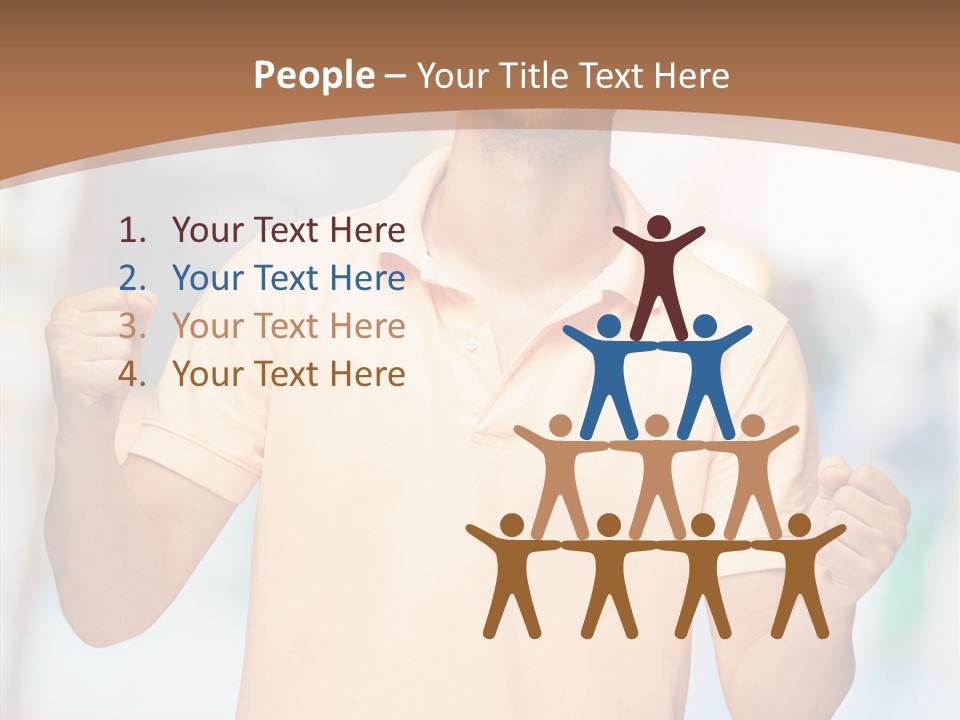 Gesture Victory Expression PowerPoint Template