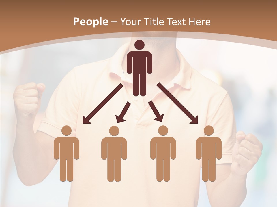 Gesture Victory Expression PowerPoint Template