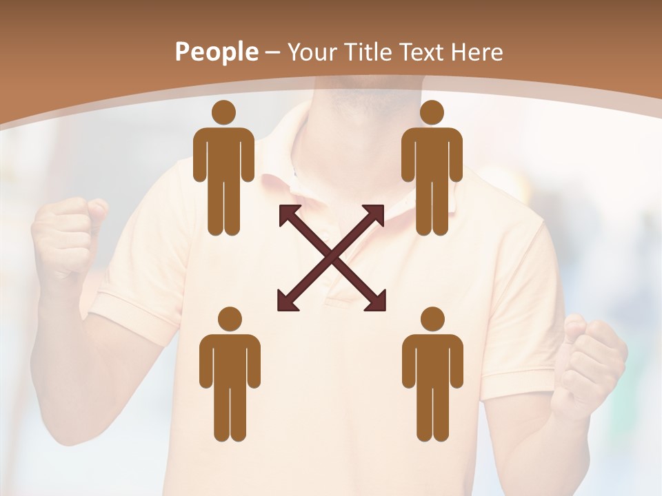 Gesture Victory Expression PowerPoint Template