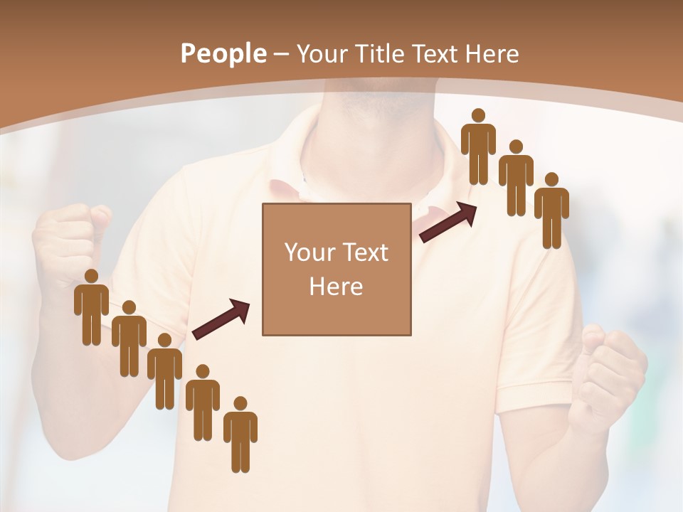 Gesture Victory Expression PowerPoint Template