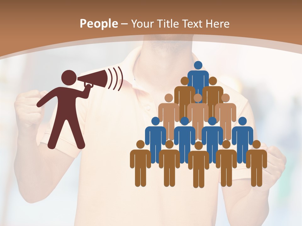 Gesture Victory Expression PowerPoint Template