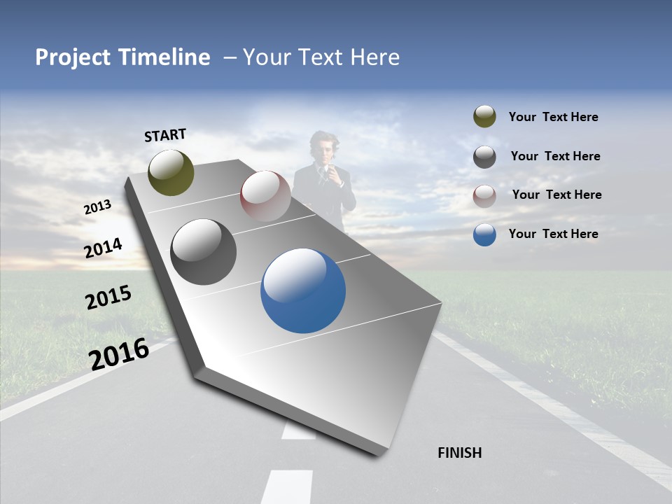 Line Late Phones PowerPoint Template