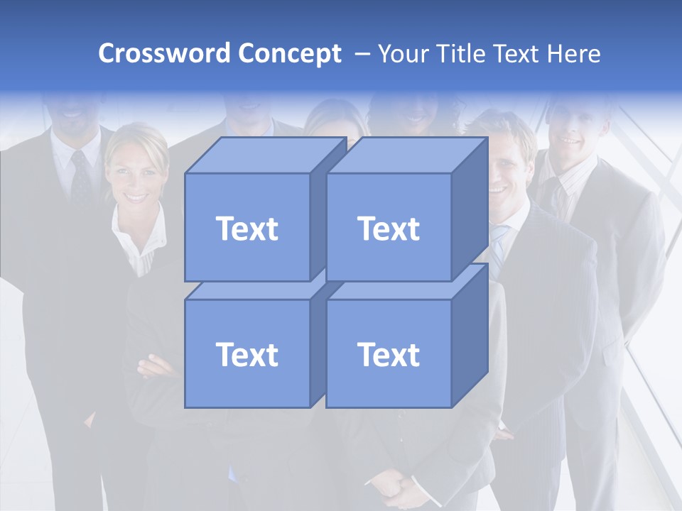 Happy Team Businesspeople PowerPoint Template