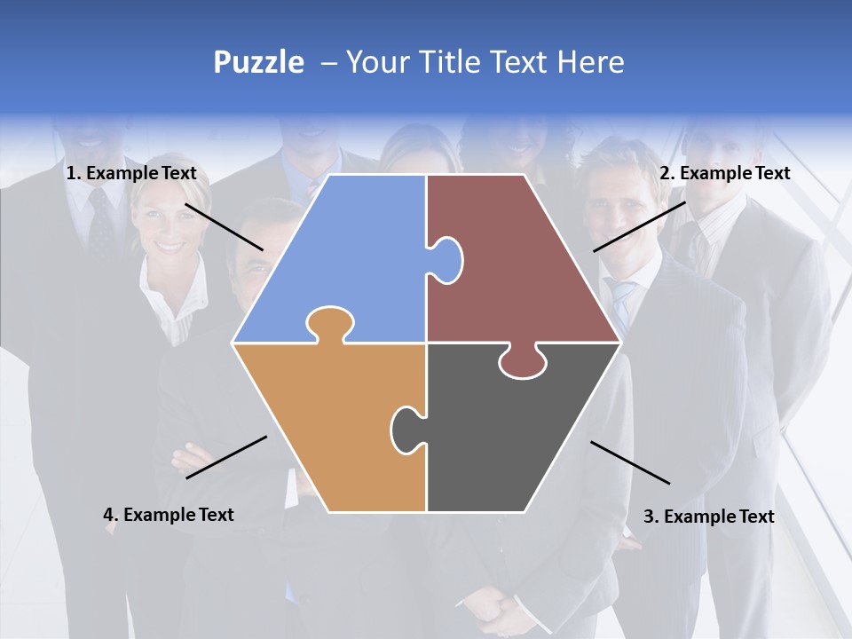 Happy Team Businesspeople PowerPoint Template