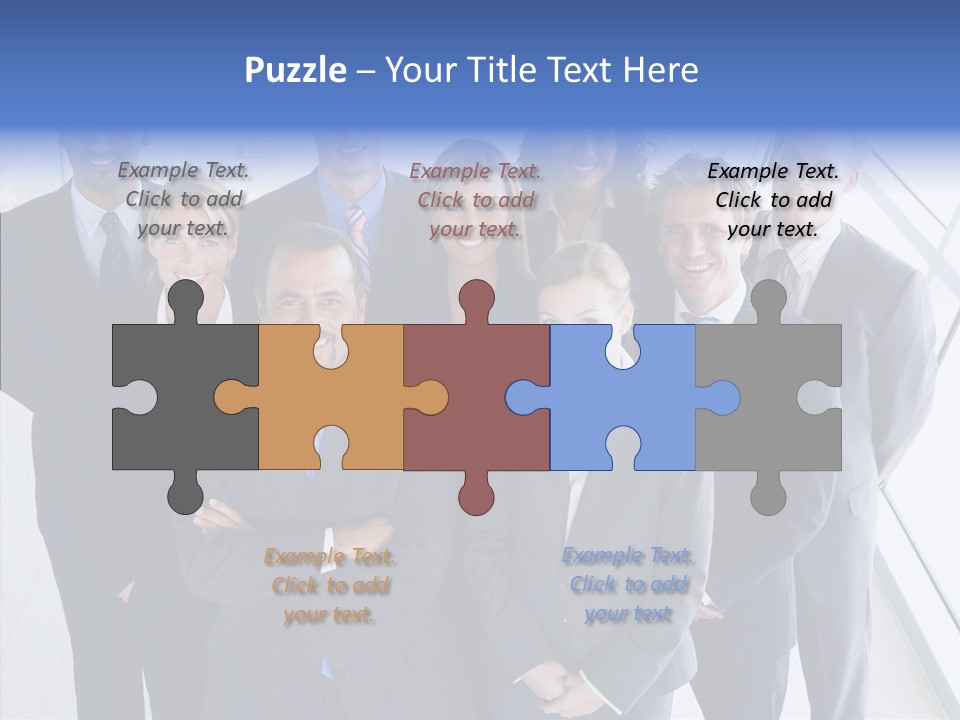 Happy Team Businesspeople PowerPoint Template