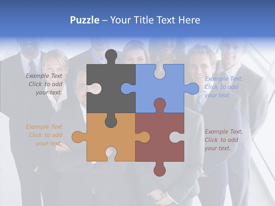 Happy Team Businesspeople PowerPoint Template