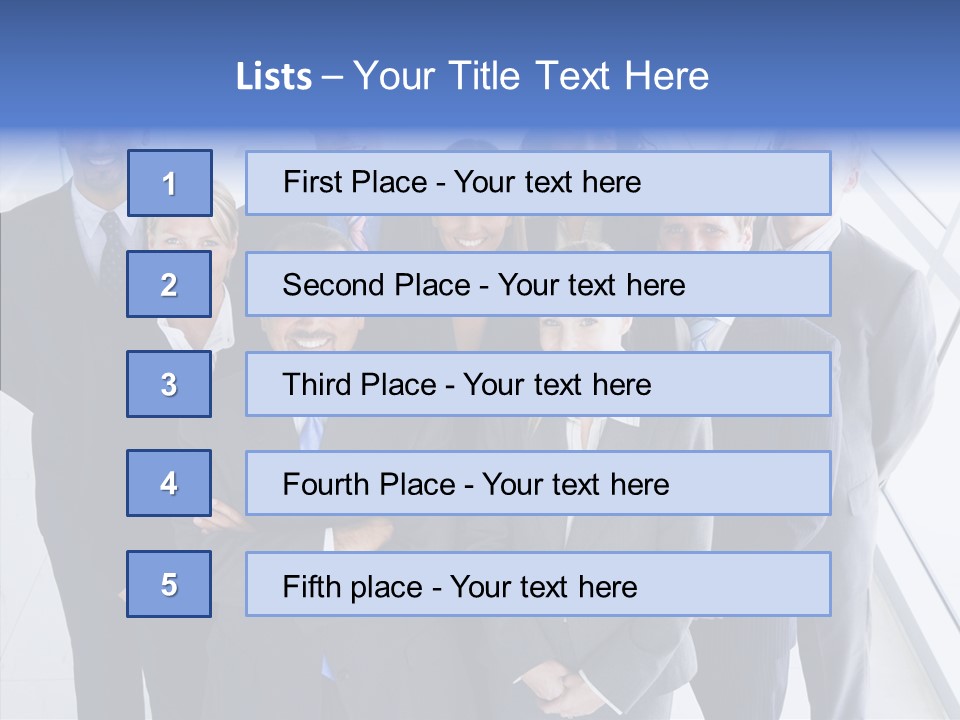 Happy Team Businesspeople PowerPoint Template