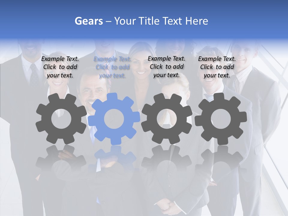 Happy Team Businesspeople PowerPoint Template