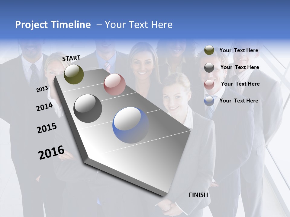 Happy Team Businesspeople PowerPoint Template