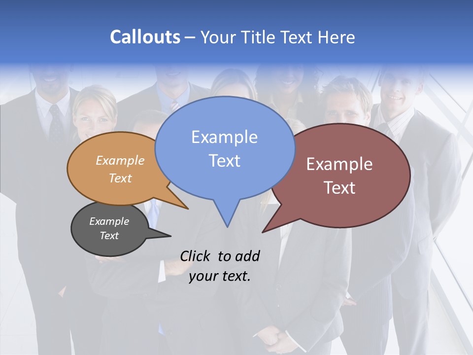 Happy Team Businesspeople PowerPoint Template