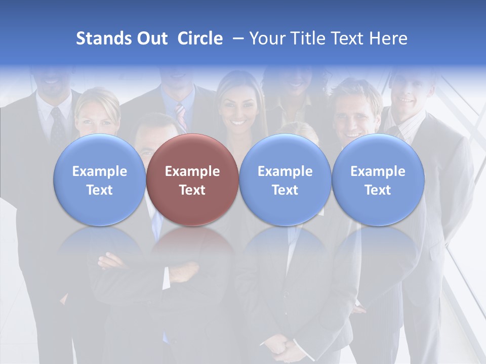 Happy Team Businesspeople PowerPoint Template