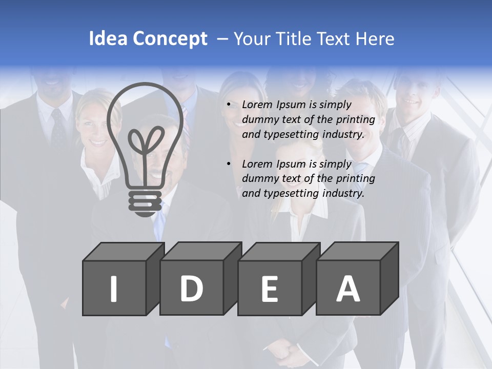 Happy Team Businesspeople PowerPoint Template