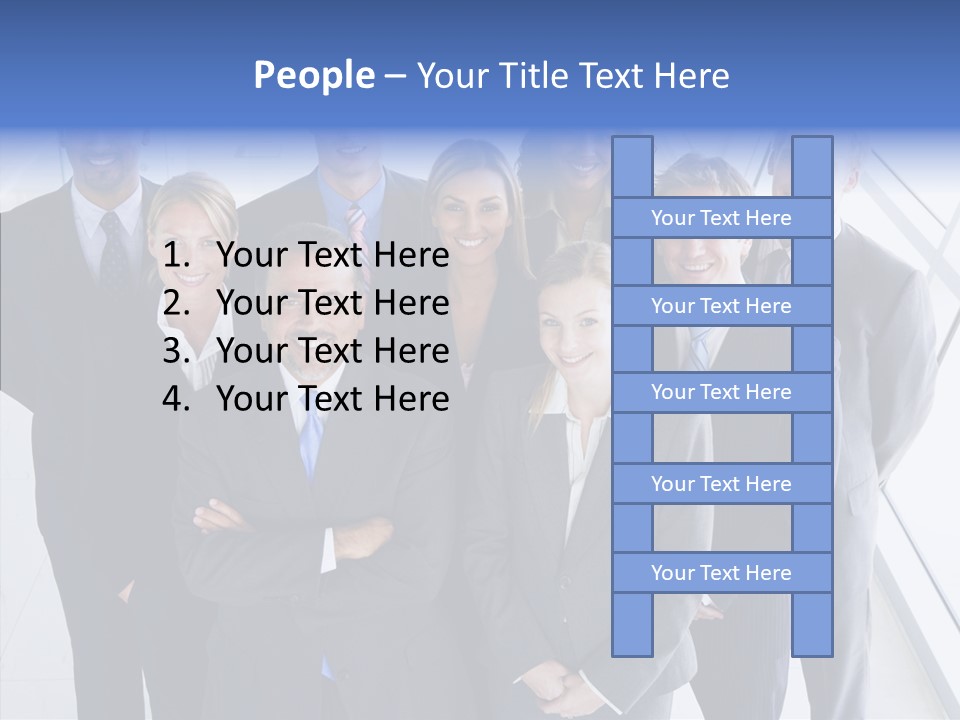 Happy Team Businesspeople PowerPoint Template