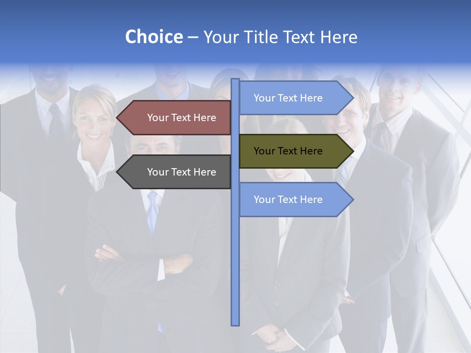 Happy Team Businesspeople PowerPoint Template