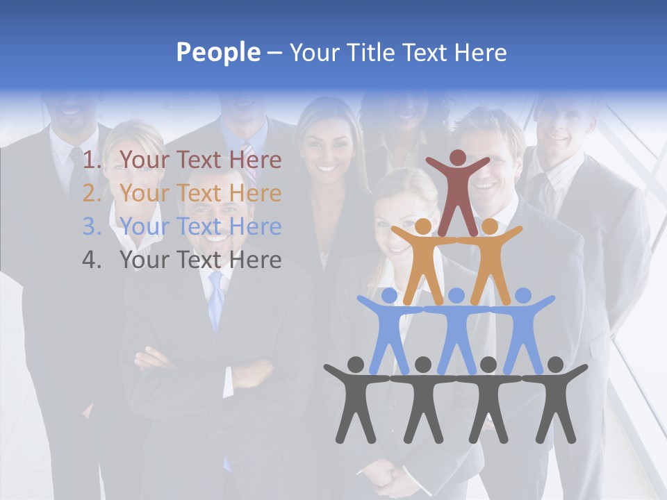 Happy Team Businesspeople PowerPoint Template