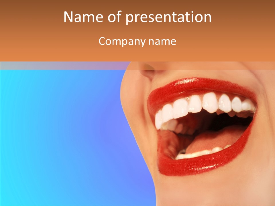 Face Woman Lipstick PowerPoint Template