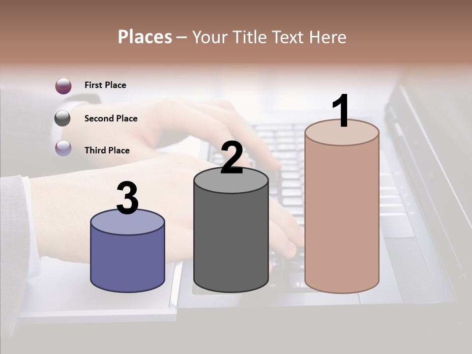 Communication Keyboard Pushing PowerPoint Template