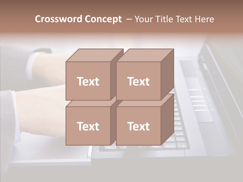 Communication Keyboard Pushing PowerPoint Template