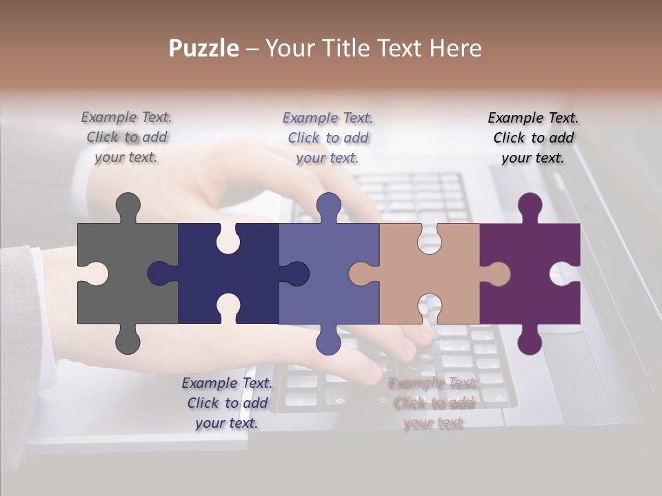 Communication Keyboard Pushing PowerPoint Template