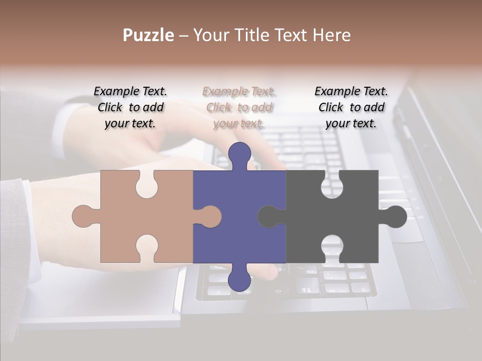 Communication Keyboard Pushing PowerPoint Template