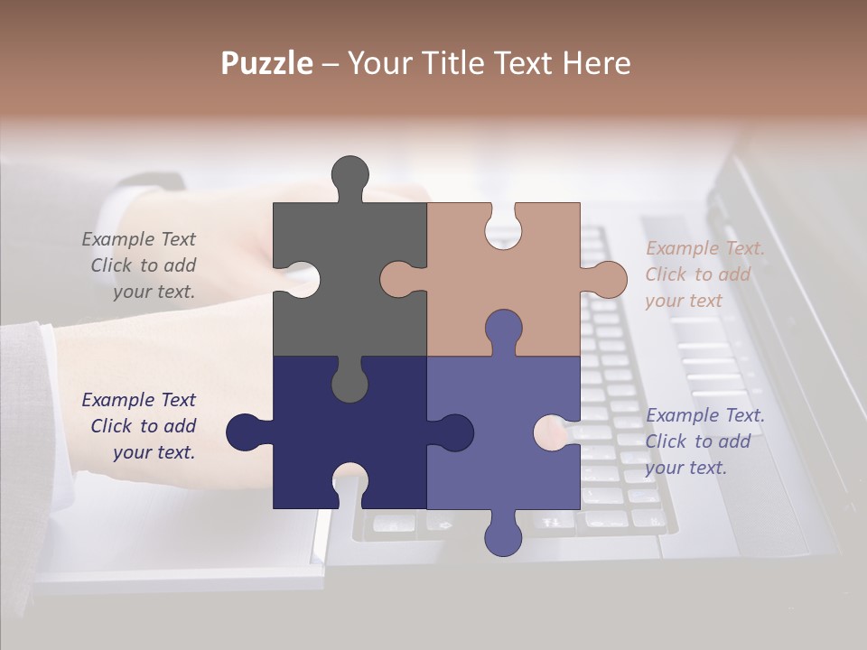 Communication Keyboard Pushing PowerPoint Template